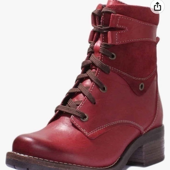 Dromedaris Women's Kara Combat Lace-up Comfort Boot with Inside Zip - Picture 4 of 14